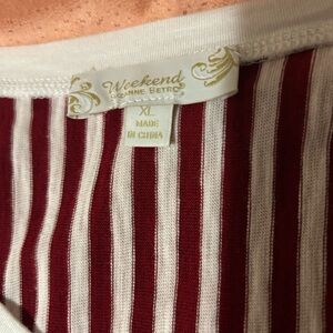 Suzanne Betro Red and White Striped Top